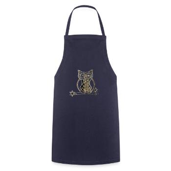 schwarz goldene eule - Kochschürze - Navy - Vorne - AI Model Male 185 dark (185cm)