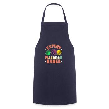 Makronen Macaroon Italien Kekse Konditorei - Kochschürze - Navy - Vorne - AI Model Male 185 dark (185cm)
