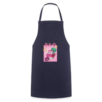 Kawaii Makronen Milkshake Japana Erdbeere - Kochschürze - Navy - Vorne - AI Model Male 185 dark (185cm)