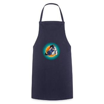 Jiu Jitsu Arts Martiaux Filles BJJ Arts Martiaux - Tablier de cuisine - marine - Devant - AI Model Male 185 dark (185cm)