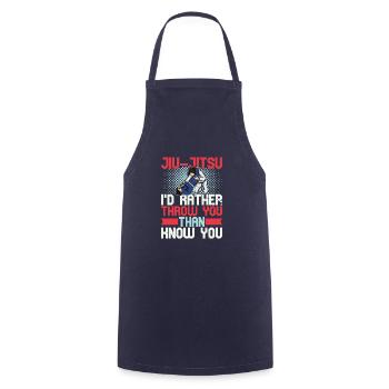 Jiu Jitsu Judo BJJ Filles Arts Martiaux Sports - Tablier de cuisine - marine - Devant - AI Model Male 185 dark (185cm)