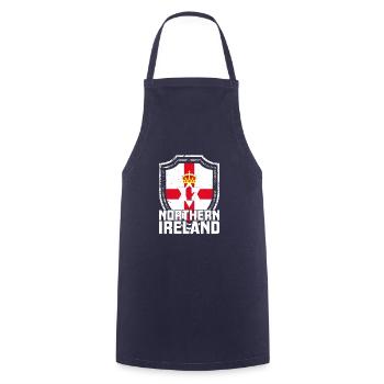 Irlande Voyage Drapeau de vacances Vert trèfle irlandais - Tablier de cuisine - marine - Devant - AI Model Male 185 dark (185cm)