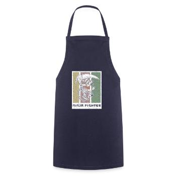 Chain weapon Kusarigama Japan martial arts Ninja - Cooking Apron - navy - Front - AI Model Male 185 dark (185cm)