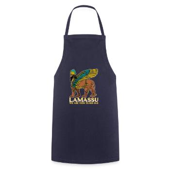 Lamassu Mesopotamia Babylon Deity Antique - Cooking Apron - navy - Front - AI Model Male 185 dark (185cm)