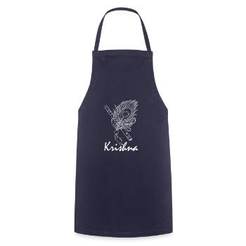 Krishna Yoga Zen Flöte Musik Hindu Buddhist - Kochschürze - Navy - Vorne - AI Model Male 185 dark (185cm)