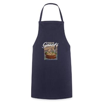 Nudeln Nocken Gnocchi Pasta Italien Küche - Kochschürze - Navy - Vorne - AI Model Male 185 dark (185cm)