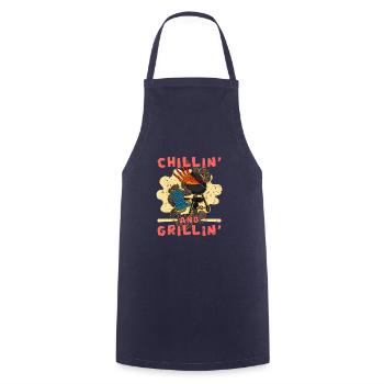 Grillmeister Grillen BBQ Smoker Fleisch Grill - Kochschürze - Navy - Vorne - AI Model Male 185 dark (185cm)