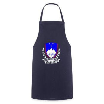 Slowenien Balkan National Herkunft Urlaub - Kochschürze - Navy - Vorne - AI Model Male 185 dark (185cm)