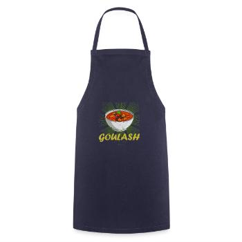 Gulasch Rezept Ungarn Kochbuch Gericht Essen - Kochschürze - Navy - Vorne - AI Model Male 185 dark (185cm)