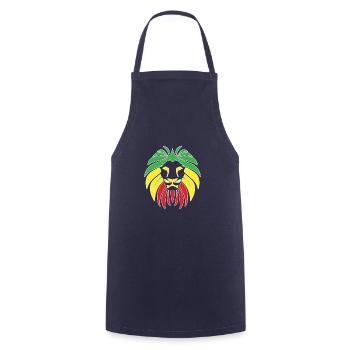 Rasta Reggae Reggae Musique Lion Cadeau - Tablier de cuisine - marine - Devant - AI Model Male 185 dark (185cm)