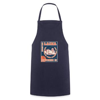 Laika Spoutnik 2 Chien Espace Russie URSS - Tablier de cuisine - marine - Devant - AI Model Male 185 dark (185cm)