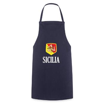 Sicilia Palermo Italienisch Wappen Sizilien - Kochschürze - Navy - Vorne - AI Model Male 185 dark (185cm)