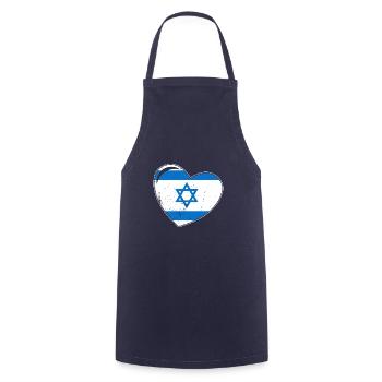 Israel Heart Star of David Israeli origin - Cooking Apron - navy - Front - AI Model Male 185 dark (185cm)