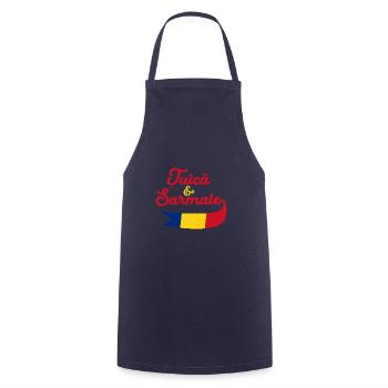 Balkans Roumanie Drapeau Voyage Roumain - Tablier de cuisine - marine - Devant - AI Model Male 185 dark (185cm)