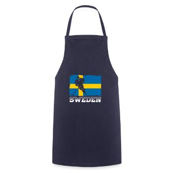 Schweden Skandinavien Urlaub Sverige Flagge - Kochschürze - Navy - Vorne - AI Model Male 185 dark (185cm)