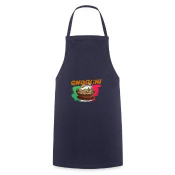 Chefkoch Pasta Gnocchi Italien pasta Gericht - Kochschürze - Navy - Vorne - AI Model Male 185 dark (185cm)