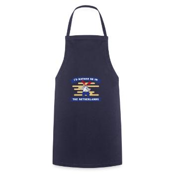 Niederlande Trafition Reise Holzschuh Flagge - Kochschürze - Navy - Vorne - AI Model Male 185 dark (185cm)