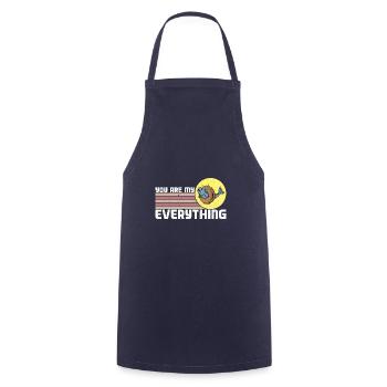 Israel Food Cuisine Salmon on Bagel Delicatess - Cooking Apron - navy - Front - AI Model Male 185 dark (185cm)