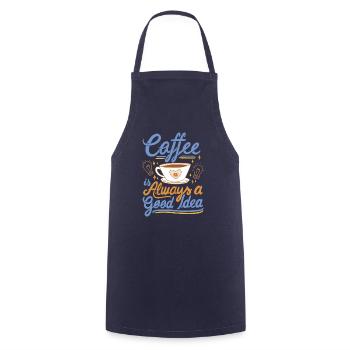 coffee enthusiast - Cooking Apron - navy - Front - AI Model Male 185 dark (185cm)