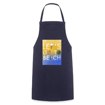 Lets Go to beach - Kochschürze - Navy - Vorne - AI Model Male 185 dark (185cm)