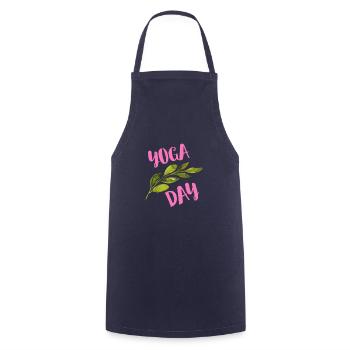 Journée de yoga - Tablier de cuisine - marine - Devant - AI Model Male 185 dark (185cm)