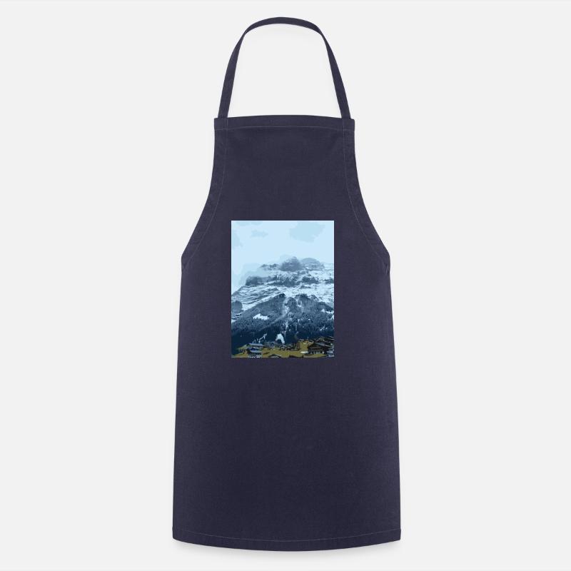 Swiss Mountains - Eiger North Face - Cooking Apron - navy
