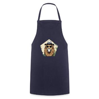 Mister Lion - Kochschürze - Navy - Vorne - AI Model Male 185 dark (185cm)