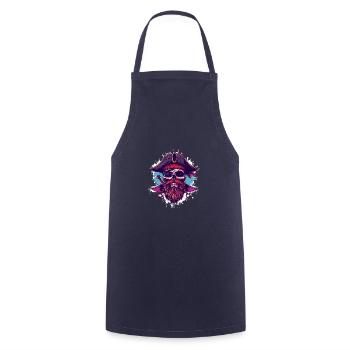 Crâne de pirate - Tablier de cuisine - marine - Devant - AI Model Male 185 dark (185cm)