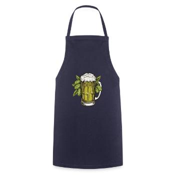 Verre à bière Houblon Bière - Tablier de cuisine - marine - Devant - AI Model Male 185 dark (185cm)