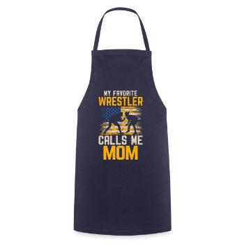 Mon lutteur préféré m’appelle maman - Tablier de cuisine - marine - Devant - AI Model Male 185 dark (185cm)