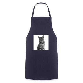 weiße Katze Katze weiß Katzen Geschenk - Kochschürze - Navy - Vorne - AI Model Male 185 dark (185cm)