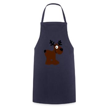 Elch Karibu Rentier Reh schnee Hirsch Weihnachten - Kochschürze - Navy - Vorne - AI Model Male 185 dark (185cm)