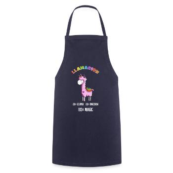 Magic Llamacorn Lama Einhorn Comic - Kochschürze - Navy - Vorne - AI Model Male 185 dark (185cm)