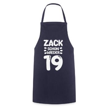 Zack 19 again! Birthday - Cooking Apron - navy - Front - AI Model Male 185 dark (185cm)