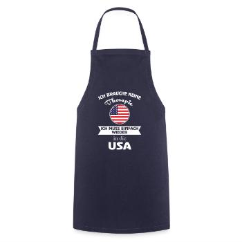 Keine Therapie - USA - Kochschürze - Navy - Vorne - AI Model Male 185 dark (185cm)