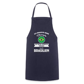 Keine Therapie Brasilien - Kochschürze - Navy - Vorne - AI Model Male 185 dark (185cm)