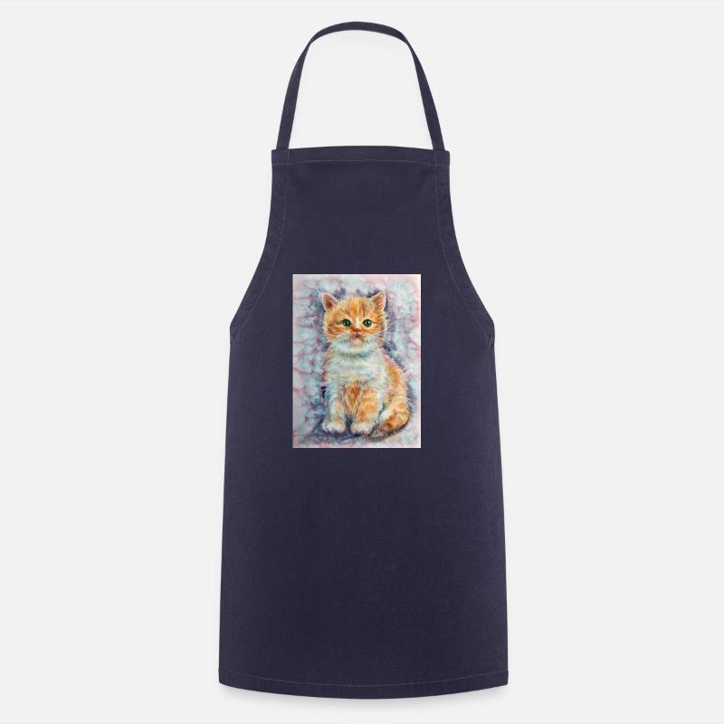 Petit chaton. Mastic. - Tablier de cuisine - marine