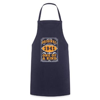 Vintage Né(e) en 1941 made in 1941 84 ans. Art_20 - Tablier de cuisine - marine - Devant - AI Model Male 185 dark (185cm)