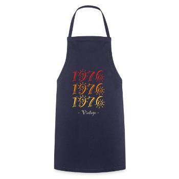 1976 vintage - Cooking Apron - navy - Front - AI Model Male 185 dark (185cm)