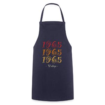 1965 vintage - Cooking Apron - navy - Front - AI Model Male 185 dark (185cm)