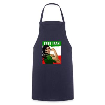 Free Iran, Iran, Free Women, Flag, Democracy,free - Cooking Apron - navy - Front - AI Model Male 185 dark (185cm)