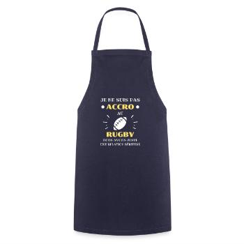 t shirt humour rugby homme accro au rugby rugbyman - Tablier de cuisine - marine - Devant - AI Model Male 185 dark (185cm)