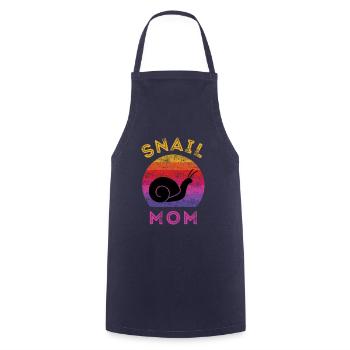 Schnecke Mama, Schnecke Mama, Vintage Retro Sonnenuntergang - Kochschürze - Navy - Vorne - AI Model Male 185 dark (185cm)