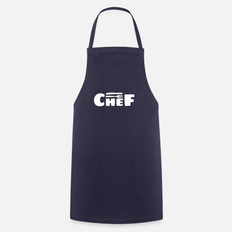 chef couvert 3 - Tablier de cuisine - marine