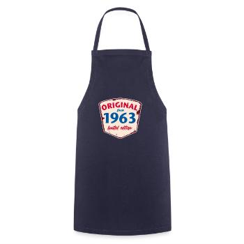 1963 Blechschild - limeted edition - Vintage - Cooking Apron - navy - Front - AI Model Male 185 dark (185cm)