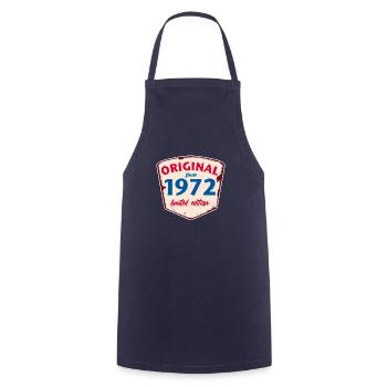 1972 Blechschild - limeted edition - Vintage - Cooking Apron - navy - Front - AI Model Male 185 dark (185cm)