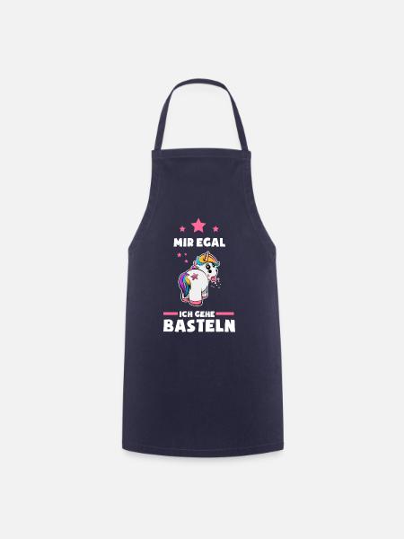 Einhorn Basteln Geschenk - Kochschürze - Navy