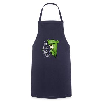 A Wee Beary Irish Today Green Bear St Pattys Day - Cooking Apron - navy - Front - AI Model Male 185 dark (185cm)