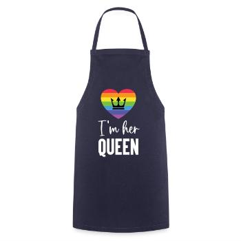 Mois de la fierté LGBT - Je suis sa reine - Tablier de cuisine - marine - Devant - AI Model Male 185 dark (185cm)