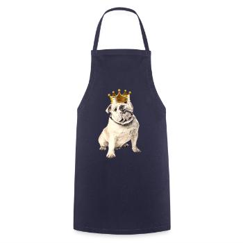 OLD ENGLISH BULLDOG mit Krone Hund Bulldogge - Kochschürze - Navy - Vorne - AI Model Male 185 dark (185cm)
